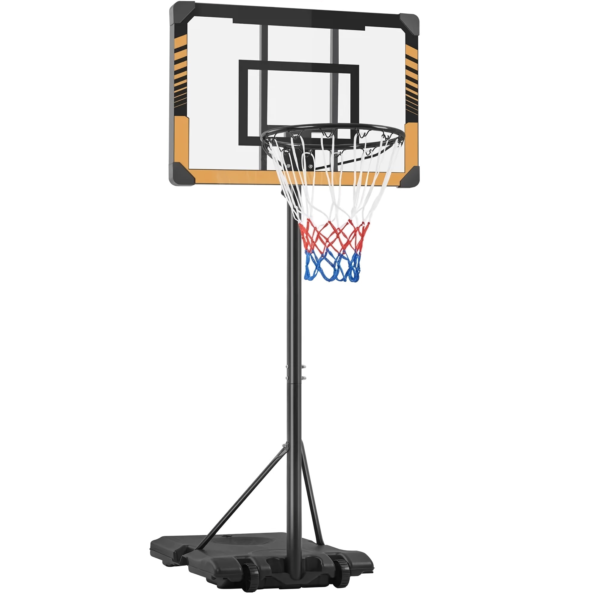 6-7ft Kids Basketball Hoop, Portable Adjustable Height Basketball Set with Wheels, 28 inch Backboard for Kids, Ages 4-10 - 592487 6-7ft Kids Basketball Hoop, Portable Adjustable Height Basketball Set with Wheels, 28 inch Backboard for Kids, Ages 4-10 - 592487